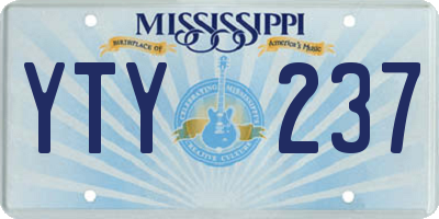 MS license plate YTY237