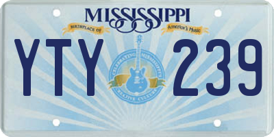 MS license plate YTY239