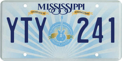 MS license plate YTY241