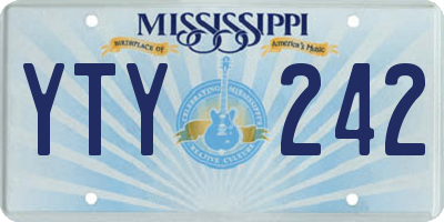 MS license plate YTY242