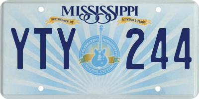 MS license plate YTY244