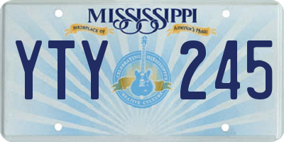 MS license plate YTY245