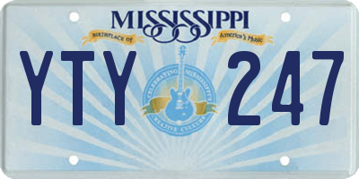 MS license plate YTY247