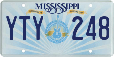 MS license plate YTY248