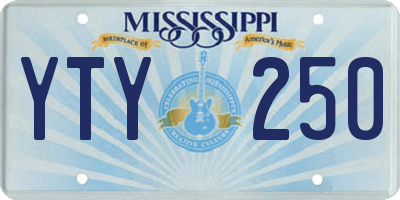 MS license plate YTY250