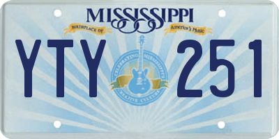 MS license plate YTY251