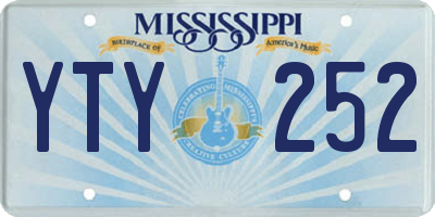 MS license plate YTY252