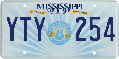 MS license plate YTY254