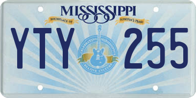 MS license plate YTY255