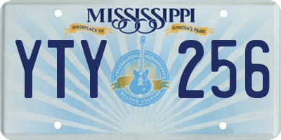 MS license plate YTY256