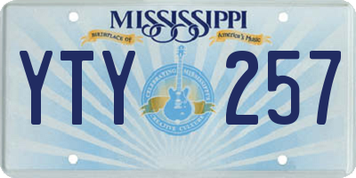 MS license plate YTY257