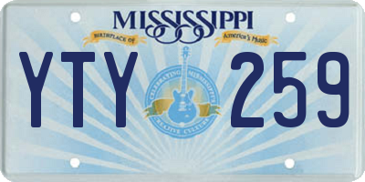 MS license plate YTY259