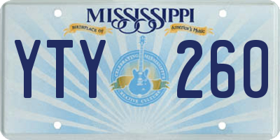 MS license plate YTY260