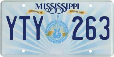 MS license plate YTY263