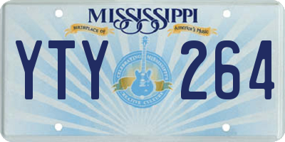 MS license plate YTY264