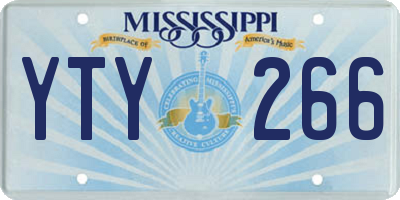 MS license plate YTY266
