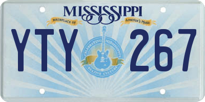 MS license plate YTY267