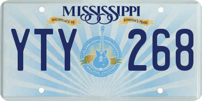 MS license plate YTY268