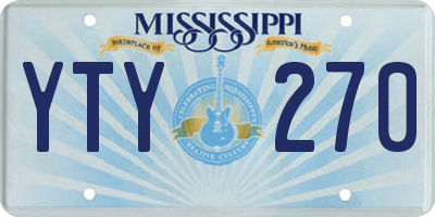 MS license plate YTY270