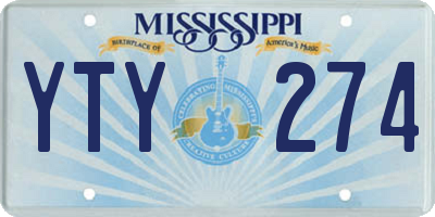 MS license plate YTY274