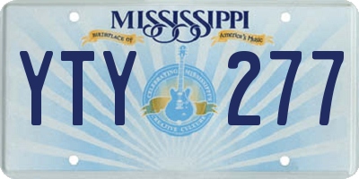 MS license plate YTY277