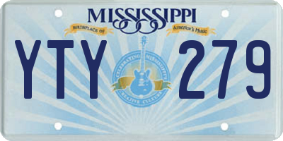 MS license plate YTY279