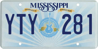 MS license plate YTY281