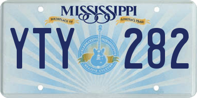 MS license plate YTY282