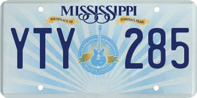 MS license plate YTY285