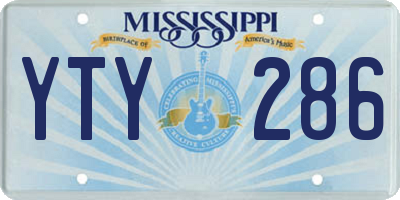 MS license plate YTY286