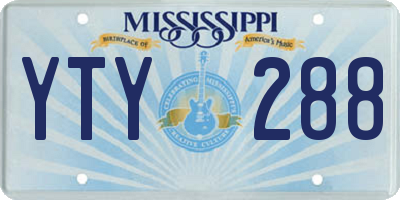 MS license plate YTY288