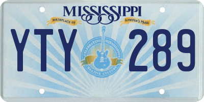 MS license plate YTY289