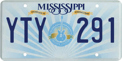 MS license plate YTY291