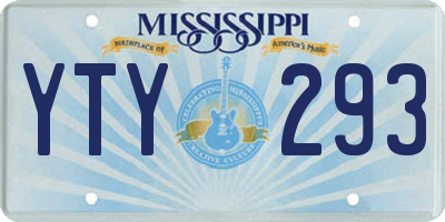 MS license plate YTY293