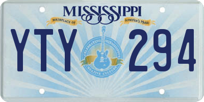 MS license plate YTY294