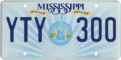MS license plate YTY300