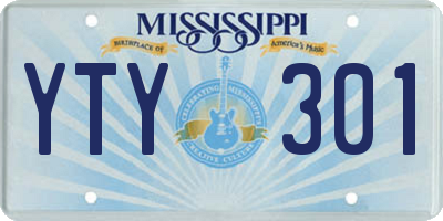 MS license plate YTY301