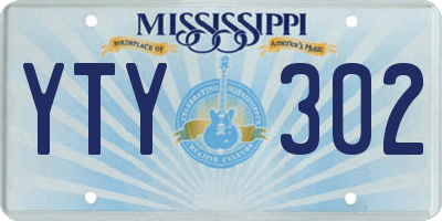 MS license plate YTY302