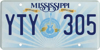 MS license plate YTY305