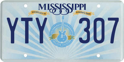 MS license plate YTY307