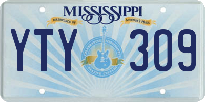 MS license plate YTY309