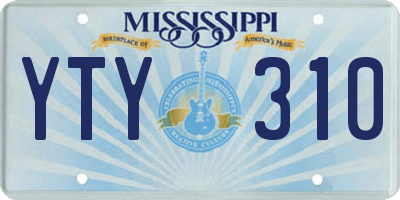 MS license plate YTY310