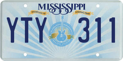 MS license plate YTY311