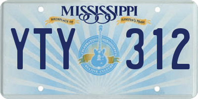 MS license plate YTY312