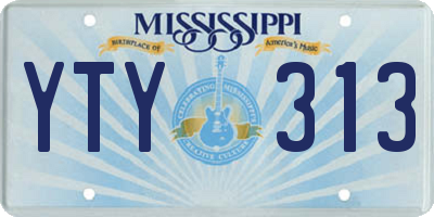 MS license plate YTY313