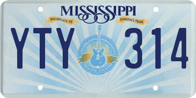 MS license plate YTY314