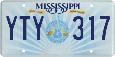 MS license plate YTY317