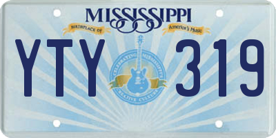 MS license plate YTY319