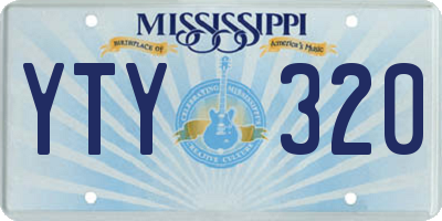MS license plate YTY320