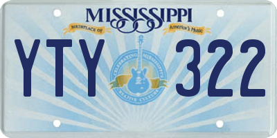 MS license plate YTY322